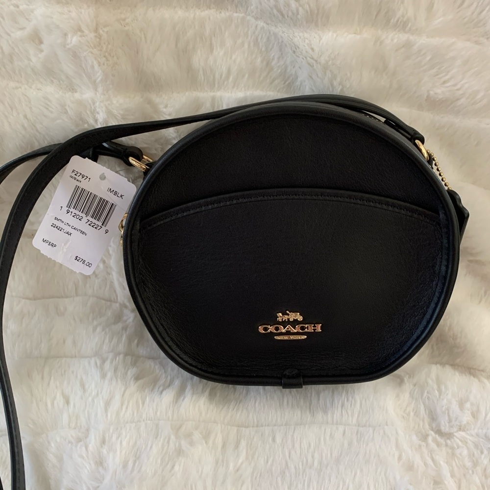 Authentic Coach Leather Canteen NWT Black/Gold